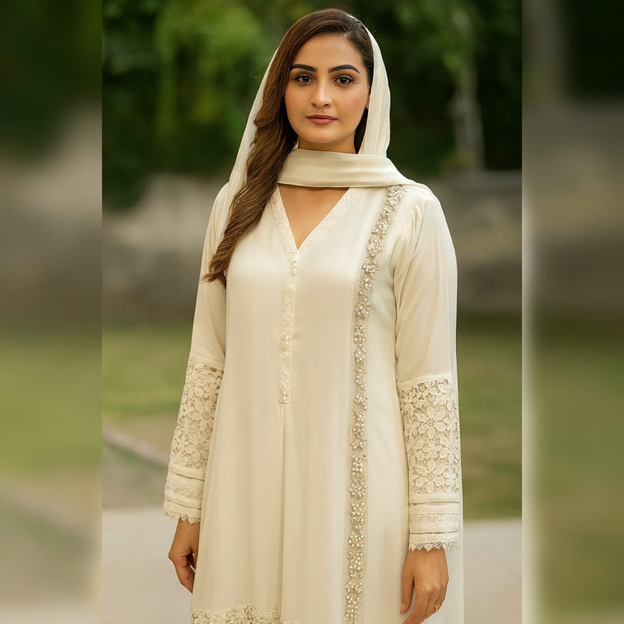 ns a000c4 embroidery handwork 3pc chiffon suit