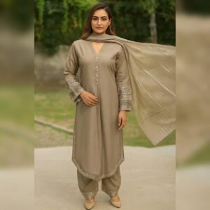 ns a000c5 embroidery 3pc raw silk suit