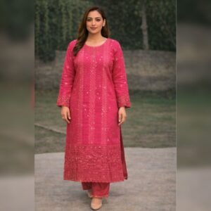 NS A000C19 Computer Embroidery 3PCs Cotton Suit