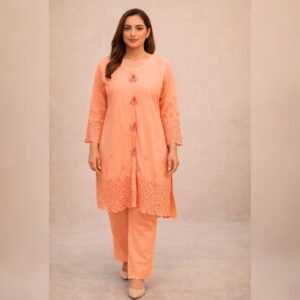 NS A000C21 Chicken Kari Embroidery 3PCs Cotton Suit