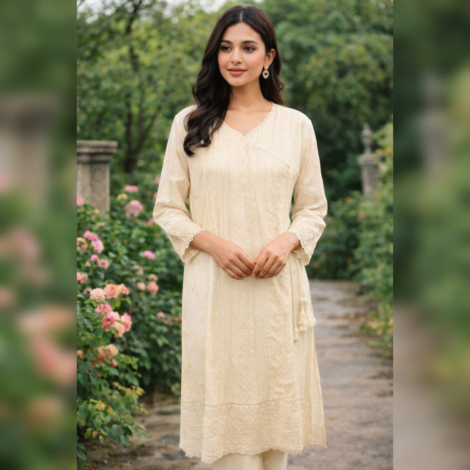 NS A000C22 Embroidery 3PCs Cotton Suit