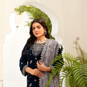 NS A000C10 - Modern Embroidery 3PC Banarsi Suit
